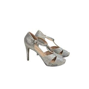 XOXO Silver Glitter Party Shoes Heels Size 7.5